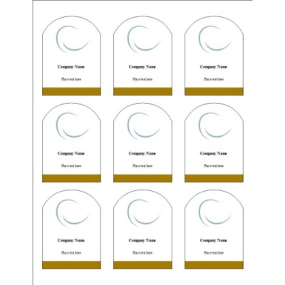 Ellipse Print to the Edge Arched Labels, 9 per sheet