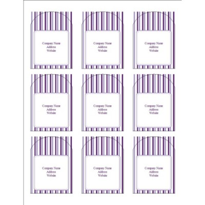 Classic Purple Stripes Print-to-the-Edge Arched Labels, 9 per sheet