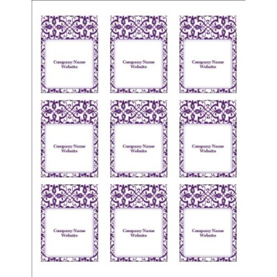 Classic Purple Pattern Print-to-the-Edge Arched Labels, 9 per sheet