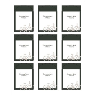 Grey Bicycle Print-to-the-Edge Arched Labels, 9 per sheet