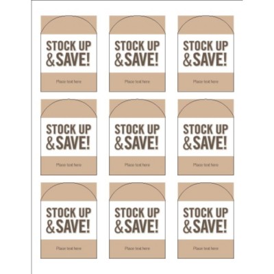 Pale Taupe Border Arched Labels, 9 per sheet