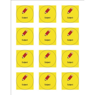 School Round Labels, 12 per sheet