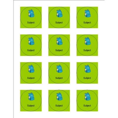 Backpack Round Labels, 12 per sheet