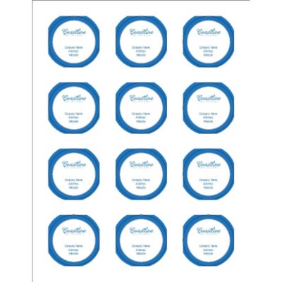 Simple Logo Blue text 2" Round Labels, 12 per sheet