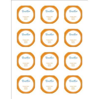 Simple Logo Orange Text2" Round Labels, 12 per sheet
