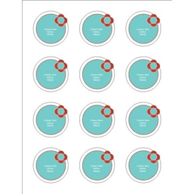 Simple Flower 2" Round Labels, 12 per sheet