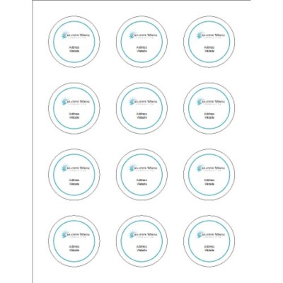 Simple Logo Black Text 2" Round Labels, 12 per sheet