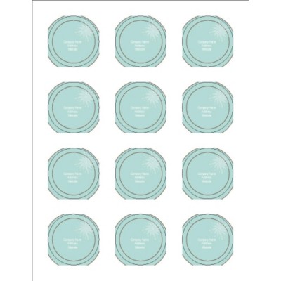 Turquoise and Brown 2" Round Labels, 12 per sheet