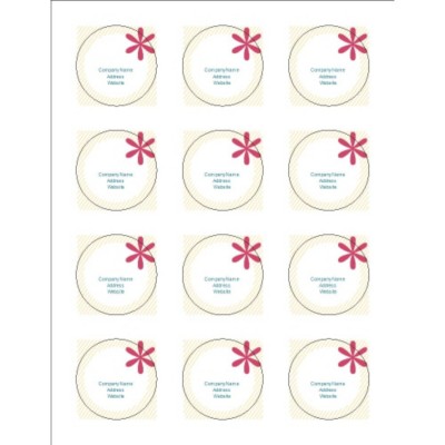 Beige Stripes 2" Round Labels, 12 per sheet