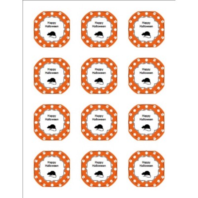 Oh Rats! With Orange Dot Pattern Print-to-the-Edge Round Labels , 12 per sheet
