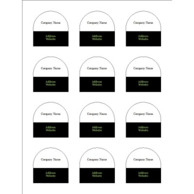 Simple Black Block 2" Round Labels, 12 per sheet