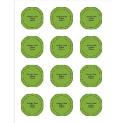 Green Background 2" Round Labels, 12 per sheet
