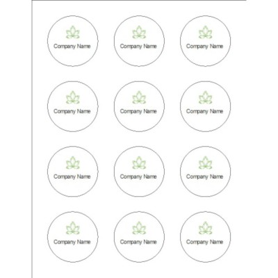Lotus Flower Print-to-the-Edge Round Labels , 12 per sheet
