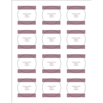Mauve Bars Design 2" Round Labels, 12 per sheet
