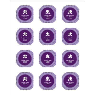 Classic Purple Print-to-the-Edge Round Labels, 12 per sheet