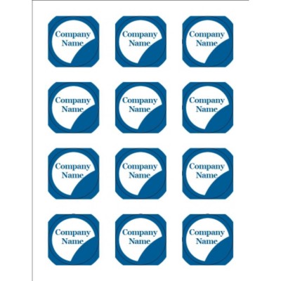 Blue Circle Design 2" Round Labels, 12 per sheet