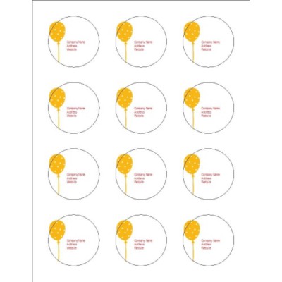 Kids Icons Print-to-the-Edge Round Labels, 12 per sheet