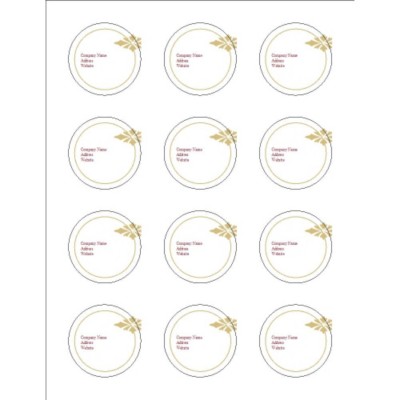 Burgundy Border 2" Round Labels, 12 per sheet