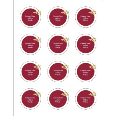 Burgundy Background 2" Round Labels, 12 per sheet