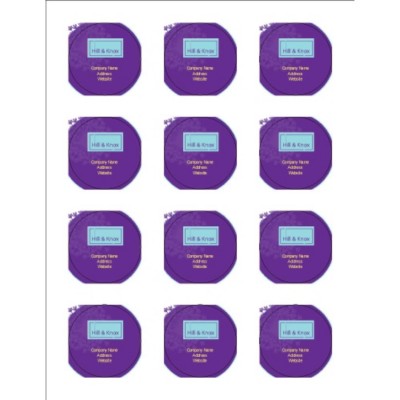 Purple Background 2" Round Labels, 12 per sheet