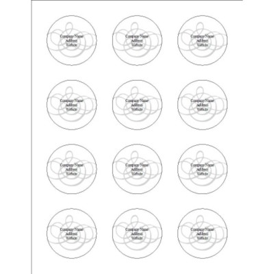Wedding Monogram Print to the Edge Round Labels, 12 per sheet