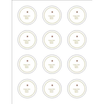 Lattice Design 2" Round Labels, 12 per sheet