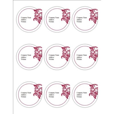 Elegant Flourish Print to the Edge Round Labels, 9 per sheet