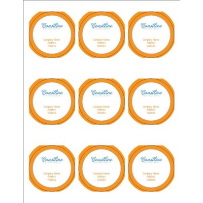Simple Logo Orange Text2.5" Round Labels, 9 per sheet