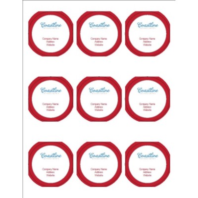 Simple Logo Magenta Text 2.5" Round Labels, 9 per sheet