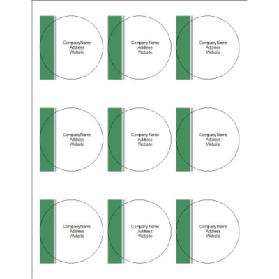 Green and Grey Bar Side 2.5" Round Labels, 9 per sheet