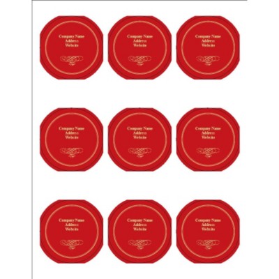 Elegant Swirl Design 2.5" Round Labels, 9 per sheet