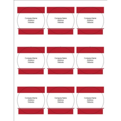 Red Bars 2.5" Round Labels, 9 per sheet