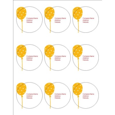 Kids Icons Print-to-the-Edge Round Labels, 9 per sheet