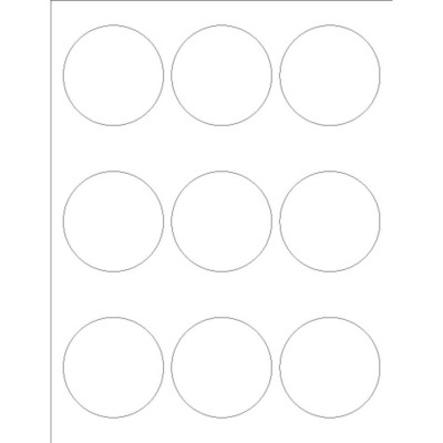 Glossy Print-to-the-Edge Round Labels , 9 per sheet