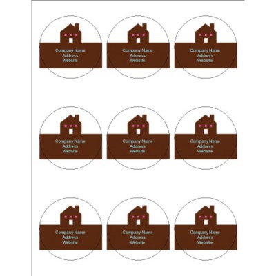 Simple Home Glossy Print-to-the-Edge Round Labels , 9 per sheet