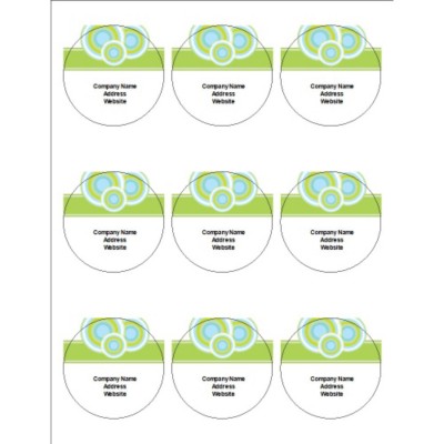 Retro Circles Glossy Print-to-the-Edge Round Labels , 9 per sheet