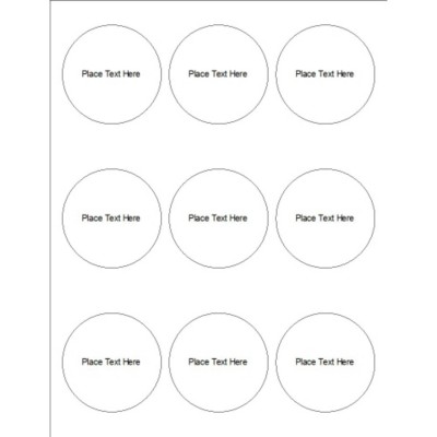 Text Only Glossy Print-to-the-Edge Round Labels , 9 per sheet