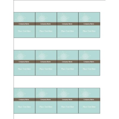Turquoise and Brown Shelf Tags, 12 per sheet