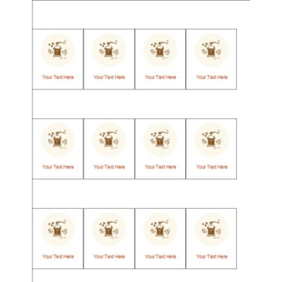 Coffee Grinder Shelf Tags, 12 per sheet