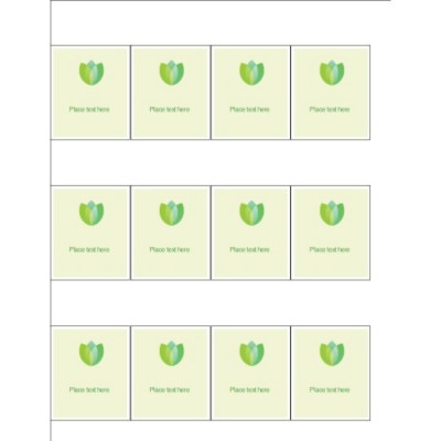Green Blossom Shelf Tags, 12 per sheet