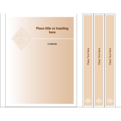 Beige Design Binder Cover & Spine Insert for Small Format Binders