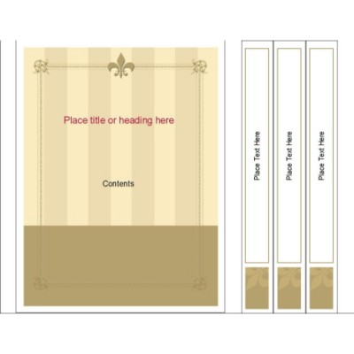 Fleur de Lis Binder Cover & Spine Insert for Small Format Binders