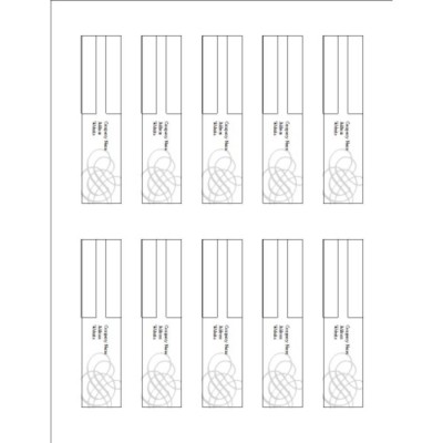 Wedding Monogram Durable Printable Cord Tags, 10 per sheet