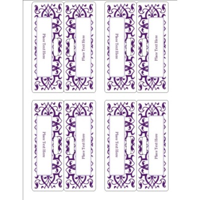 Classic Purple Pattern Printable Bag Topper with Bags, 4 per sheet