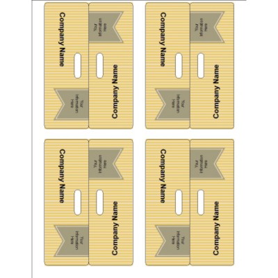 Beige Background with Ribbon Design, Bag Toppers, 4 per sheet