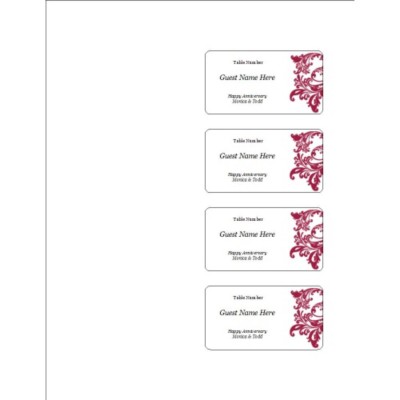 Elegant Flourish Self-Laminating Business Card, 4 per sheet