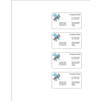 Contemporary Blue Self-Laminating Business Card, 8 per sheet