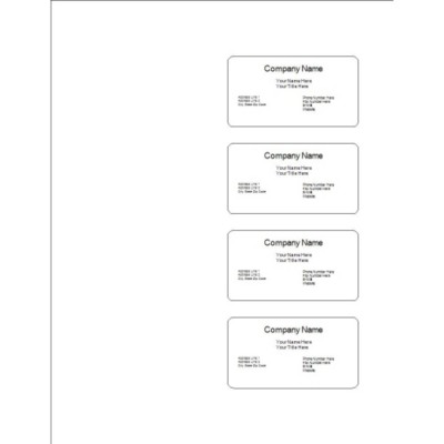 Basic Text Self-Laminating Business Card, 4 per sheet