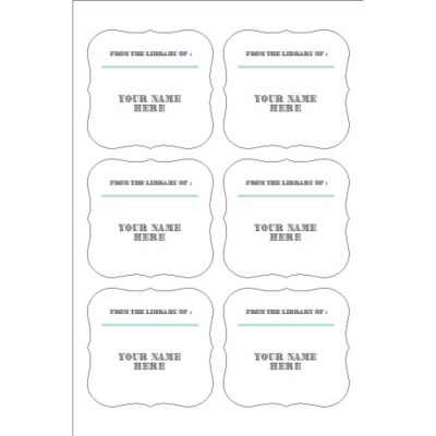 Martha Stewart Home Office with Avery Removable Flourish Shape Label without Border Bookplate, 6 Per 4 x6" Sheet