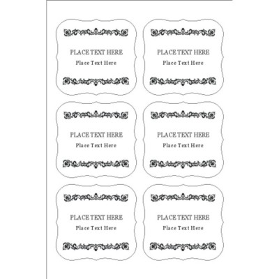 Martha Stewart Home Office with Avery Brown Kraft Flourish Shape Label , Floral Border, 6 per 4x6" sheet